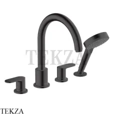 Hansgrohe Vernis Blend Смеситель на борт ванны, с душевым гарнитуром 71456670, черный матовый