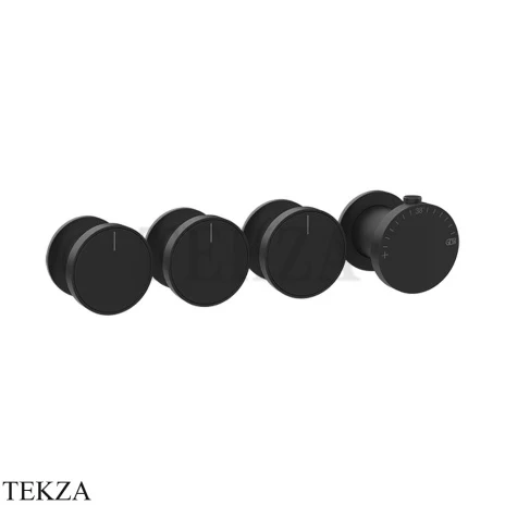 Gessi Origini ACCENT Термостат для душа 3 потока, внешняя часть 66336-299, Black XL
