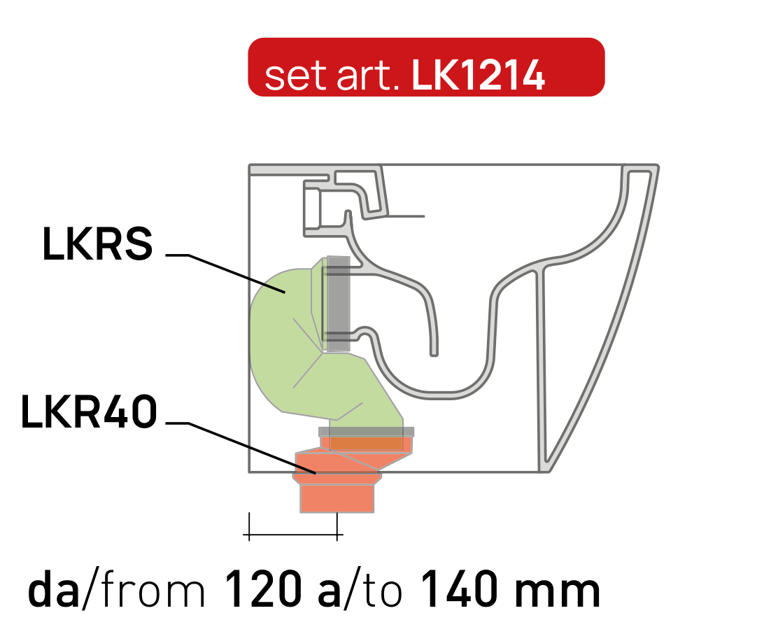 Flaminia LINK Plus соединительный комплект для выпуска в пол 12–14 см, белый