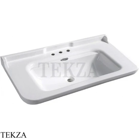 Kerasan Waldorf Раковина подвесная 3 отв., керамическая, 4144K1bi/cr*3, белый глянец-хром