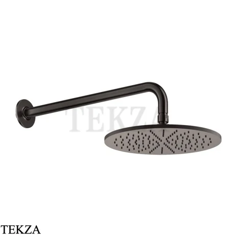 Gessi INCISO SHOWER Верхняя душевая лейка 30 с кронштейном 58248-707, Black Metal Brushed PVD