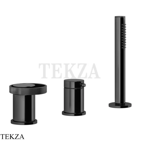 Gessi ANELLO Смеситель на борт ванны без излива, с гарнитуром 63347-706, Black Metal PVD