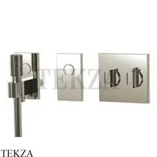 FIMA Carlo Frattini Switch Термостат для душа с лейкой на 2 потока, внешняя часть, Brushed nickel