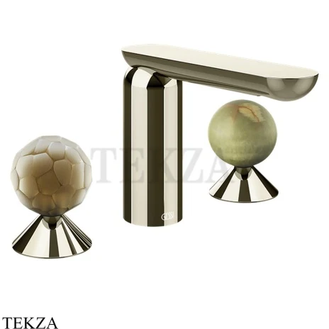 Gessi Perle Смеситель для раковины на 3 отв., без гарнитура 74455-720, никель глянец