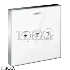 Hansgrohe ShowerSelect Запорно-переключающее устройство, стекло 15736400, хром глянец-белый
