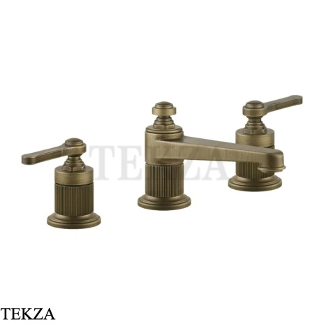 Gessi VENTI20 Смеситель для раковины на 3 отверстия низкий, с донным клапаном 65011-713, Antique Brass