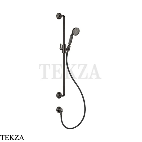 Gessi VENTI20 Штанга в комплекте с душевой лейкой, шланг, вывод 65142-707, Black Metal Brushed PVD