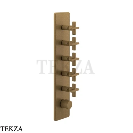 Gessi INCISO WELLNESS Термостат 5 выходов, внешняя часть 58230-713, Antique Brass