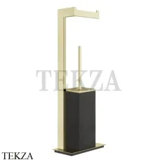Gessi Rettangolo Стойка напольная с бумагодержателем и ершиком, черный 20934-710, Brass PVD