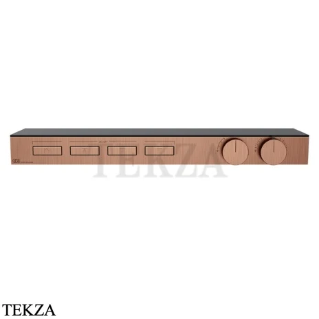 Gessi HI-FI Термостатический смеситель с полочкой, на 4 потока, внешняя часть 63026-708, медь Brushed