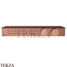 Gessi HI-FI Термостатический смеситель с полочкой, на 3 потока, внешняя часть 63024-708, Copper Brushed Gessi HI-FI Термостатический смеситель с полочкой, на 3 потока, внешняя часть 63024-708, Copper Brushed