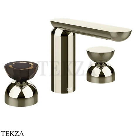 Gessi Perle Смеситель для раковины на 3 отв., без гарнитура 74896-720, никель глянец