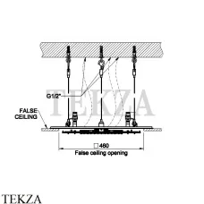Gessi MINIMALI Встраиваемая душевая система, 3 функции 57907-238, Mirror Steel, скрытая часть
