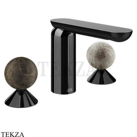 Gessi Perle Смеситель для раковины на 3 отв., без гарнитура 74165-706, black хром глянец