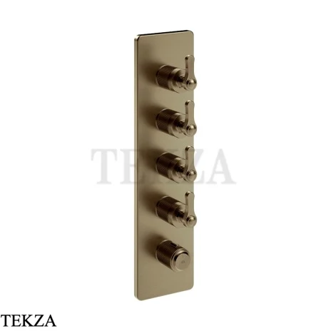 Gessi VENTI20 Термостат для душа, 4 потока, внешняя часть 65208-791, Deep Bronze Br. PVD
