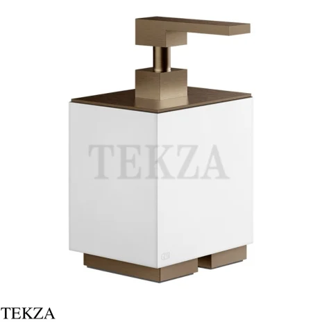 Gessi Rettangolo Дозатор настольный для жидкого мыла или лосьона, белый 20837-761, Coffee Bronze Brushed PVD