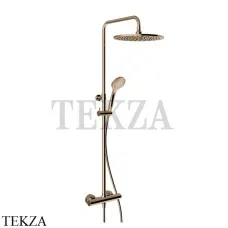 Gessi MINIMALISTIC Душевая колонна, термостат, гарнитур, верхний душ D30 см 35177-030, Copper PVD