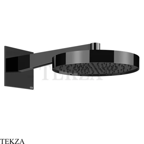 Gessi Incastri Верхняя лейка D30 с кронштейном из стены 63068-706, black хром глянец