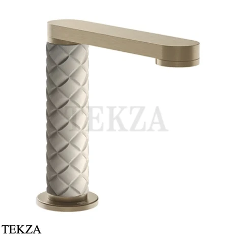 Gessi Pelle Tresse Излив для раковины на борт 78421-432, Crème/ Finox Br. Nickel