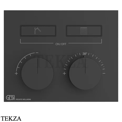 Gessi HI-FI Термостатический смеситель на 2 потока, внешняя часть 63004-299, черный матовый