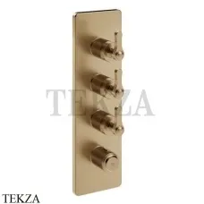Gessi VENTI20 Термостат для душа, 3 потока, внешняя часть 65204-726, Warm Bronze Br. PVD