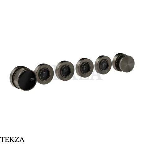 Gessi Perle Термостат для душа на 4 потока, внешняя часть 74936-707, black хром Brush