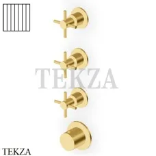 Zucchetti Helm Vertical Термостат для душа на 3 потока, внешняя часть ZHM803.XP41G2, brushed gold PVD