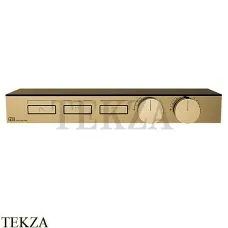 Gessi HI-FI Термостатический смеситель с полочкой, на 3 потока, внешняя часть 63024-727, Brushed Brass PVD Gessi HI-FI Термостатический смеситель с полочкой, на 3 потока, внешняя часть 63024-727, Brushed Brass PVD