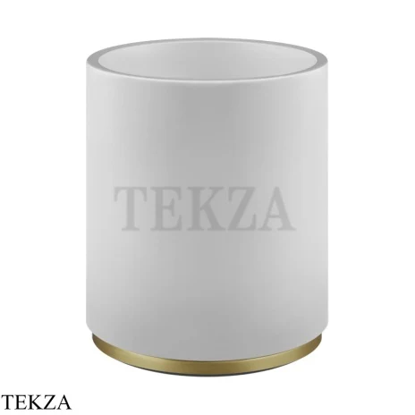 Gessi ANELLO Корзина для мусора, композит белый 45590-727, Brushed Brass PVD
