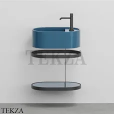 Cielo Les Petites Ovale Консоль с раковиной LPLAO46, керамическая полка, Oltremare Cielo Les Petites Ovale Консоль с раковиной LPLAO46, керамическая полка, Oltremare