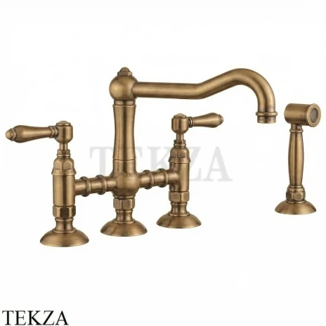 Nicolazzi Cucina Смеситель для кухни с поворотным изливом с выдвижным душем 1458WSBZ69, бронза classic