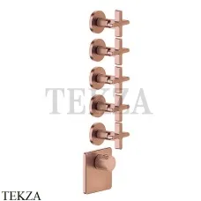 Gessi INCISO WELLNESS Термостат 5 выходов, внешняя часть 58350-708, Copper Brushed