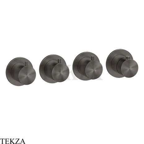 Gessi 316 SHOWER Термостат для душа на 3 выхода, внешняя часть 54336-707, Black Metal Brushed PVD