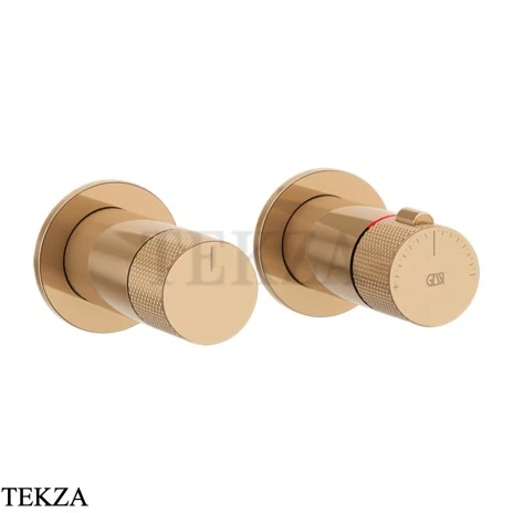 Gessi INCISO SHOWER Термостат для душа на 3 потока, внешняя часть 58138-735, Warm Bronze PVD