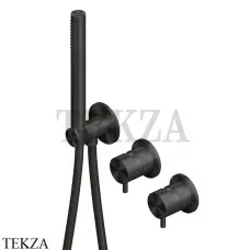 QuadroDesign Source Смеситель для душа, с гарнитуром, 2 потока внешняя часть, 13 68.00 ON, Black Gold
