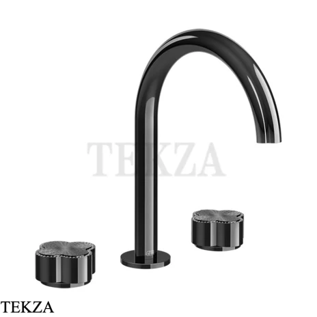 Gessi Ludovica Смеситель для раковины crystals, без гарнитуры 76314-706, black хром глянец