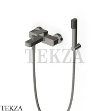 Zucchetti JINGLE Смеситель для ванны с гарнитуром ZIN102.C51, brushed metal black
