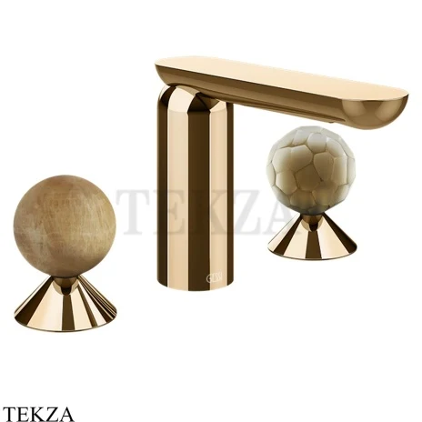 Gessi Perle Смеситель для раковины на 3 отв., без гарнитура 74345-735, бронза глянец