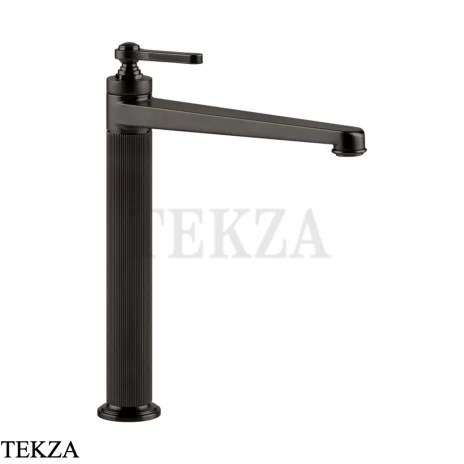 Gessi VENTI20 Смеситель для раковины высокий, с донным клапаном 65003-707, Black Metal Brushed PVD