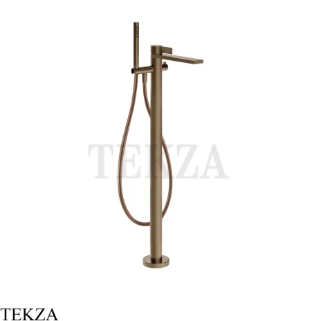 Gessi Inverso RIGATO Смеситель для ванны напольный, внешняя часть 73528-761, Coffee Bronze Brushed PVD