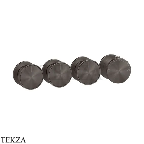 Gessi Origini NATURE Термостат для душа 3 потока, внешняя часть 66336-707, Black Metal Brushed