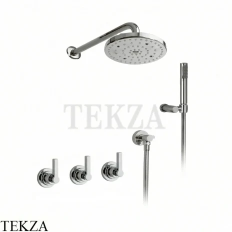 Nicolazzi Mac Kinley 05 Душевой комплект, смеситель, верхний душ, ручной душ 2233EXTCR29, хром глянец