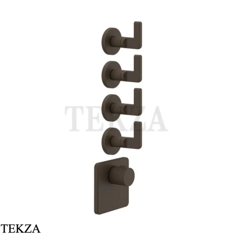 Gessi INCISO WELLNESS Термостат 4 выхода, внешняя часть 58218-845, Dark Bronze