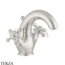 FIMA Carlo Frattini ELIZABETH Смеситель для раковины 1 отв, с донным клапаном F5091/2SN, Brushed nickel