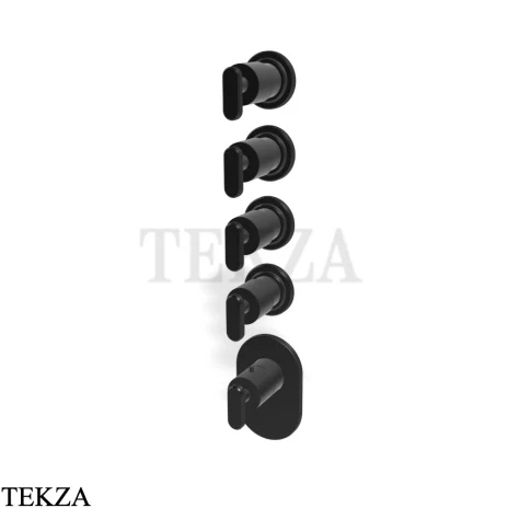 FIMA Carlo Frattini Park Line Термостат для ванны и душа, 4 потока, внешняя часть F1353X4CS, brushed black chrome