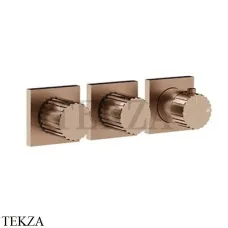 Gessi Incastri Термостат для душа 2 потока, внешняя часть 75334-708, Copper Br. PVD