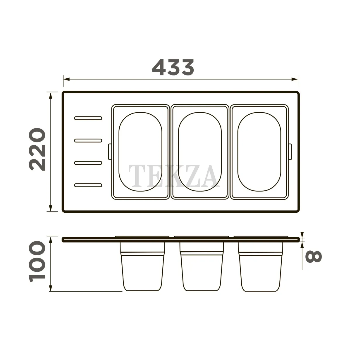 Omoikiri Контейнер DC-02-3 4999080 светлое золото