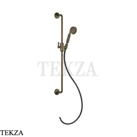Gessi VENTI20 Штанга в комплекте с душевой лейкой, шланг 65144-713, Antique Brass