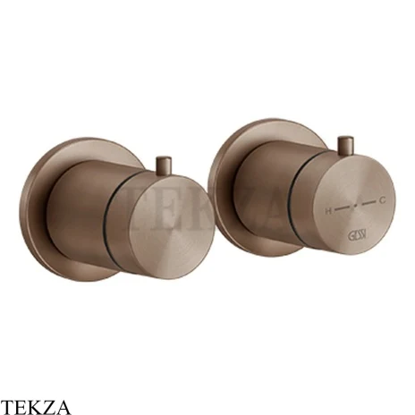Gessi 316 SHOWER Термостат для душа на 3 выхода, внешняя часть 54236-708, Copper Brushed