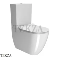 GSI PURA Унитаз напольный моноблок 8806F11, слив в стену, сиденье Slim микролифт, белый глянец